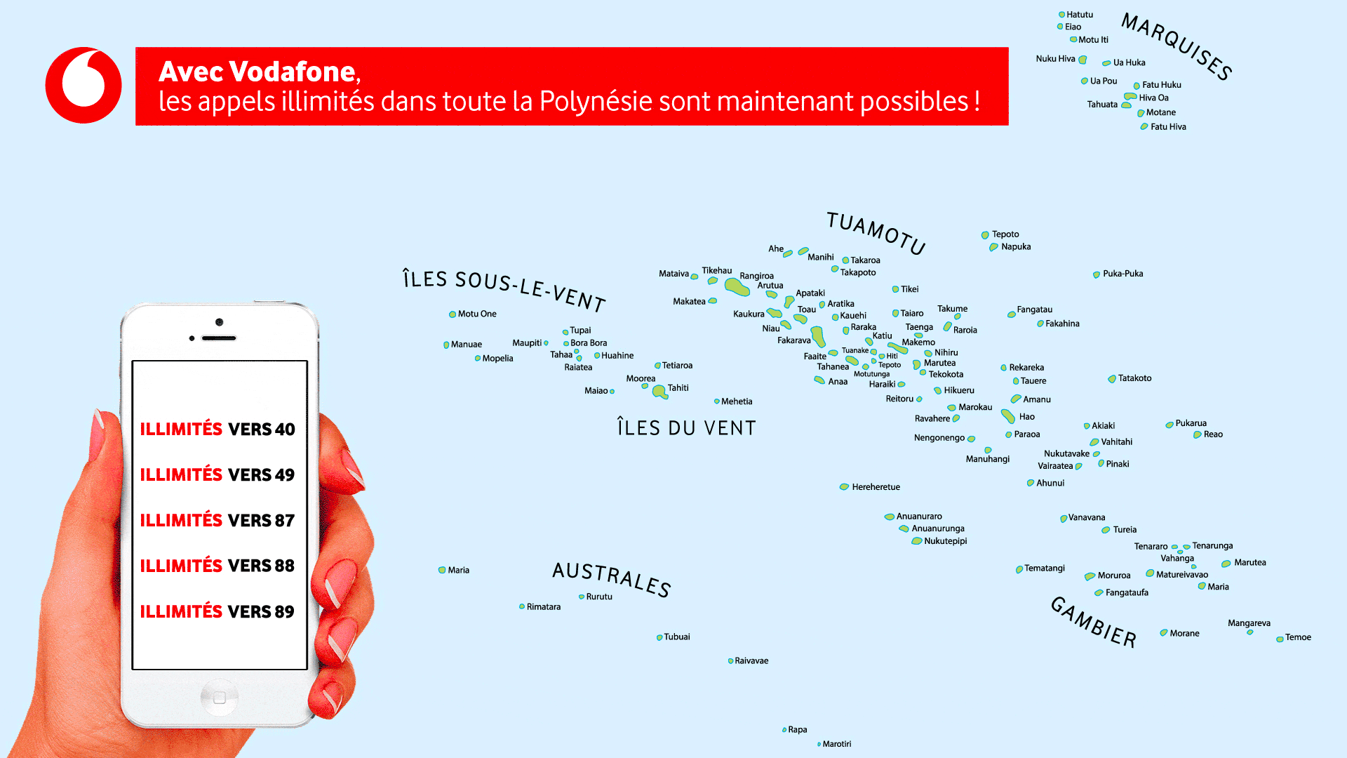 Avec Vodafone, les appels illimités dans toute la Polynésie sont maintenant possibles !