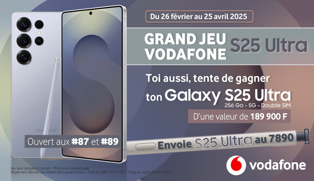 Grand Jeu SMS Vodafone ! 1 Galaxy S24 Ultra à gagner. Envoie S24 par SMS au 7890