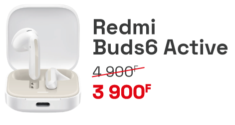 Redmi Buds6 Active : 3 900 F au lieu de 4 900 F